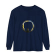 Black Cat Crescent Moon Halloween T-Shirt featuring a spooky black cat silhouette against a crescent moon background, perfect for Halloween festivities and celebrations