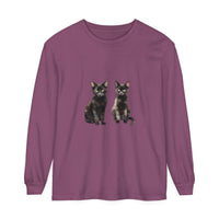 Black Cat Watercolor Art Long Sleeve T-Shirt featuring a stunning watercolor painting of a black cat on a comfortable and stylish long sleeve tee