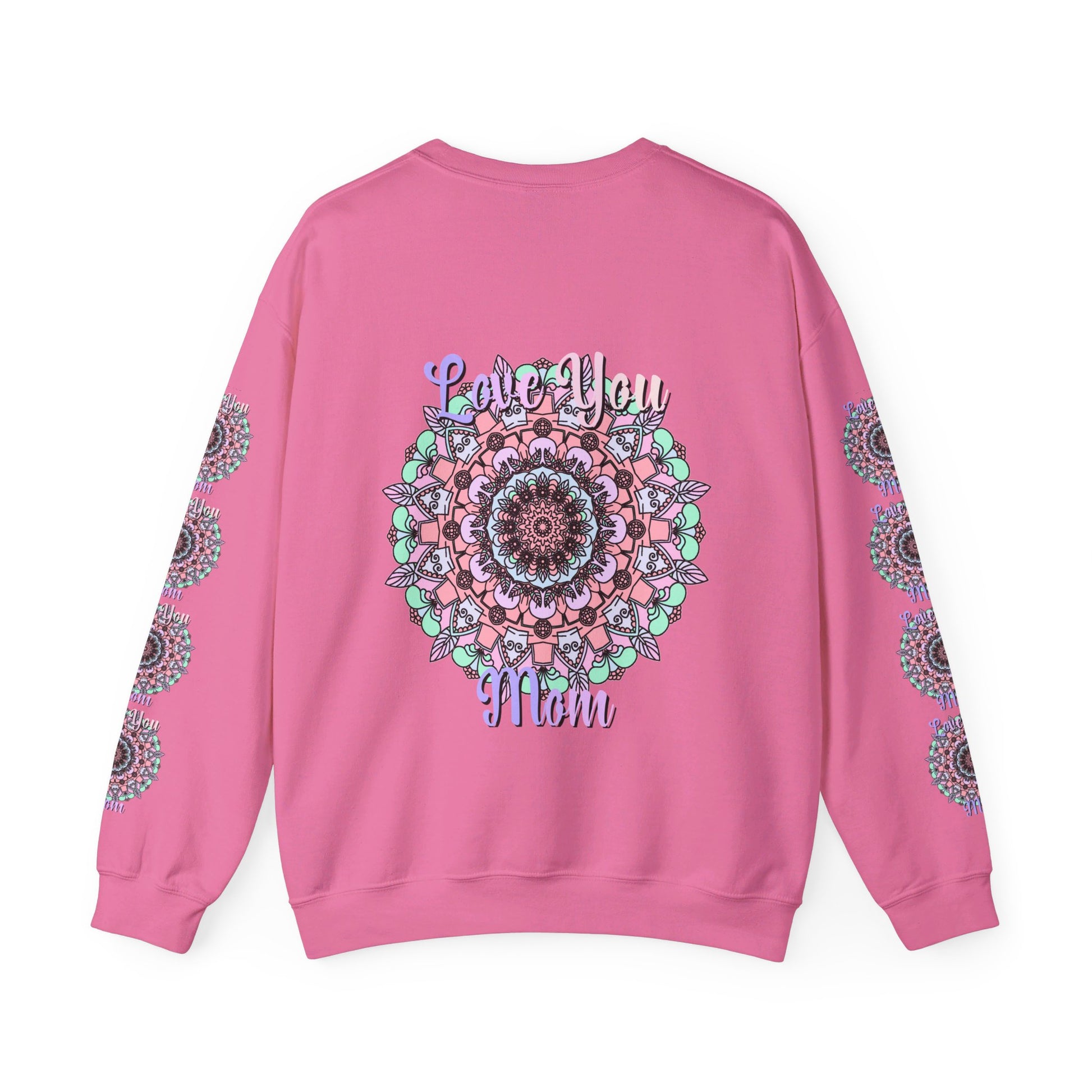 Cozy and stylish unisex crewneck sweatshirt featuring 'Love You Mom' design