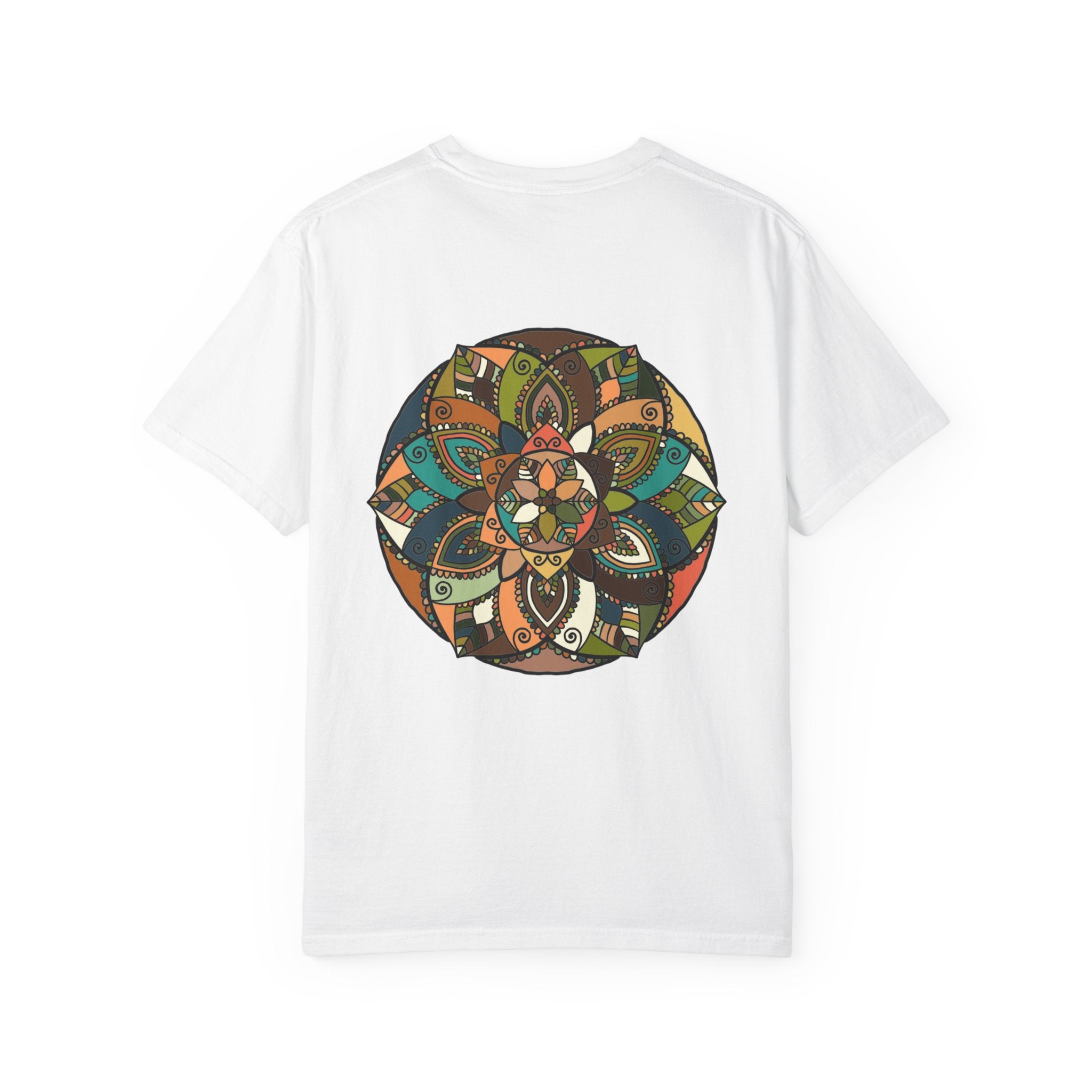 Mandala Earth Flora T-Shirt — Earthy Tones Geometric Art Tee