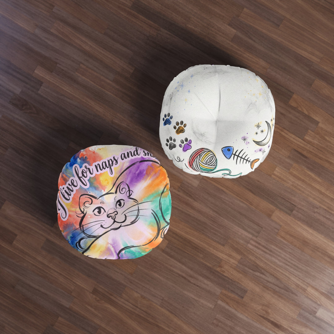 Cozy Snowday Cat Floor Pillow