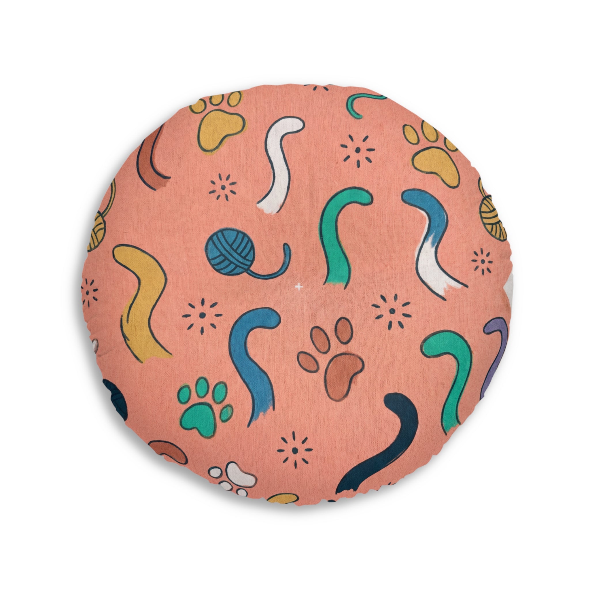 Boho New Year Cozy Cat Floor Pillow