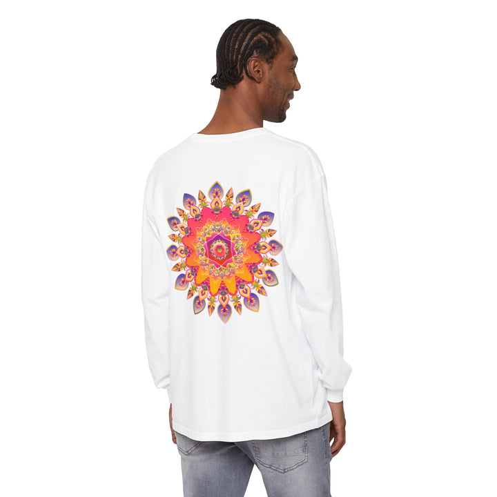 Colorful and intricate mandala design long sleeve t-shirt for all genders