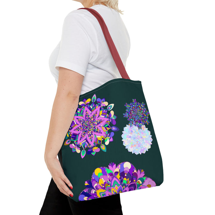 Colorful Mandala Tote Bag with Intricate Design, Ideal for Carrying Books and Essentials to Yoga Class or the Beach