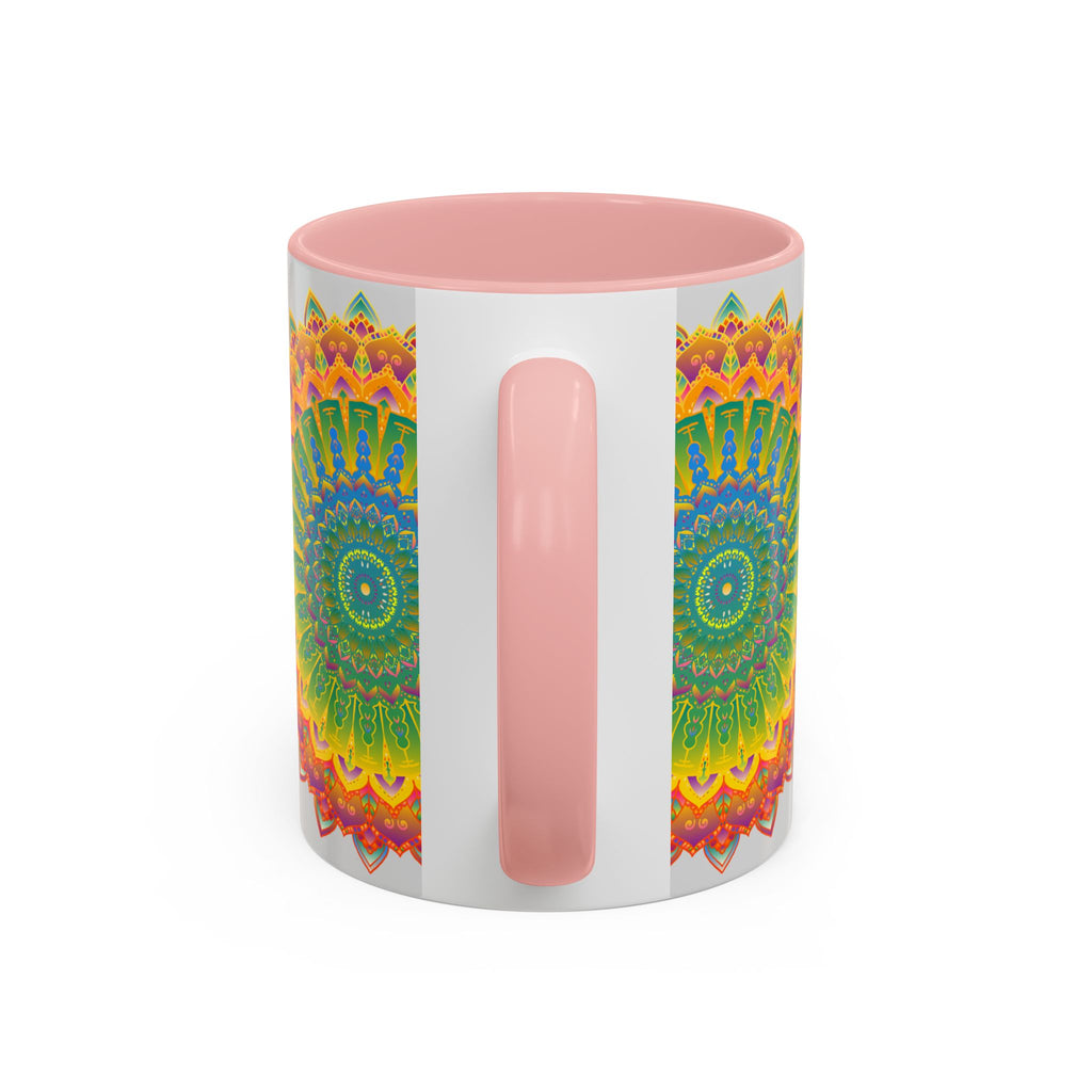  Stunning mandala pattern on a high-gloss, vibrant coffee mug