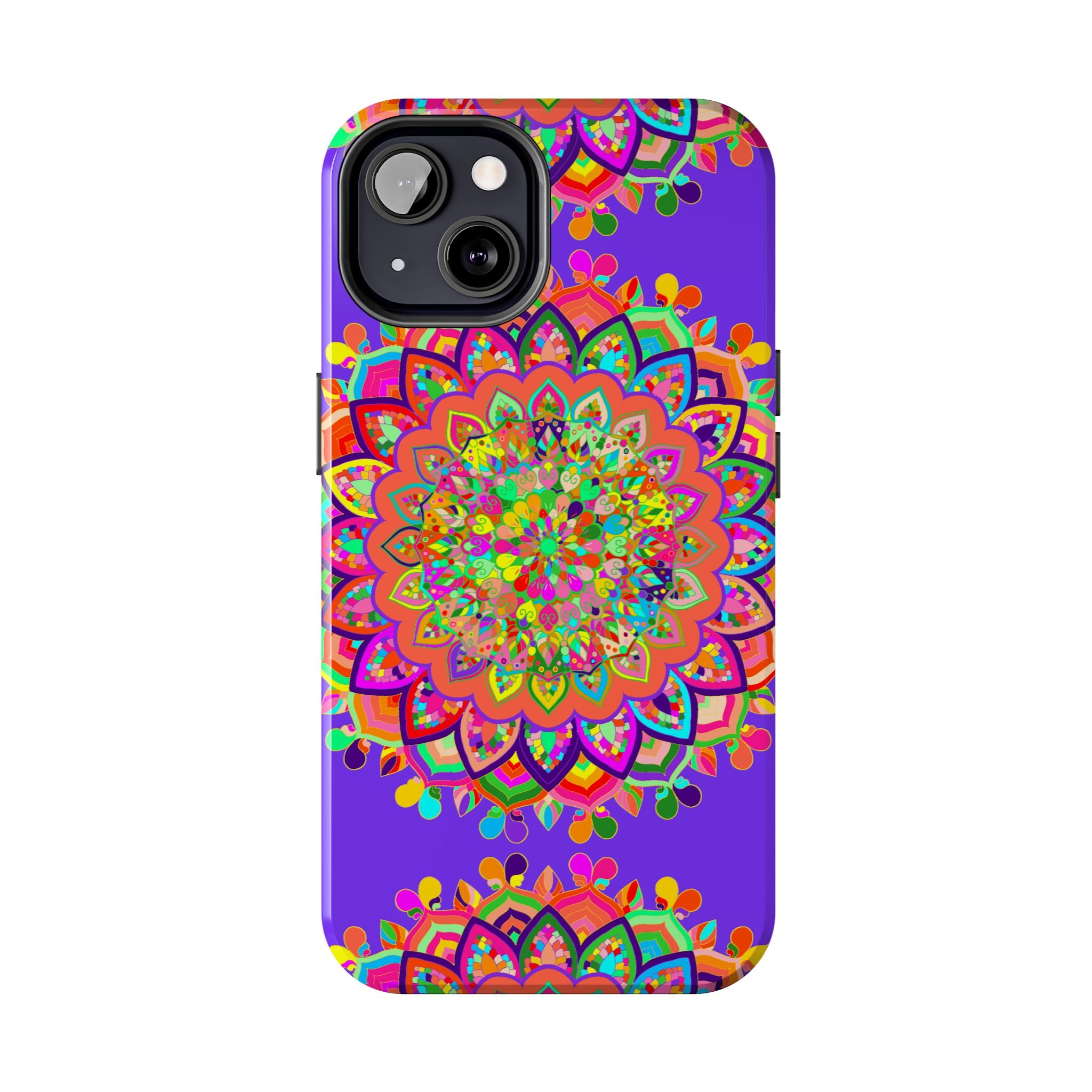 Beautiful hand drawn purple mandala art phone case for stylish protection