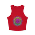 Colorful and eye-catching racerback tank top featuring a vibrant mandala design