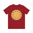 Stylish and trendy tee featuring a vibrant mandala symbolizing peace