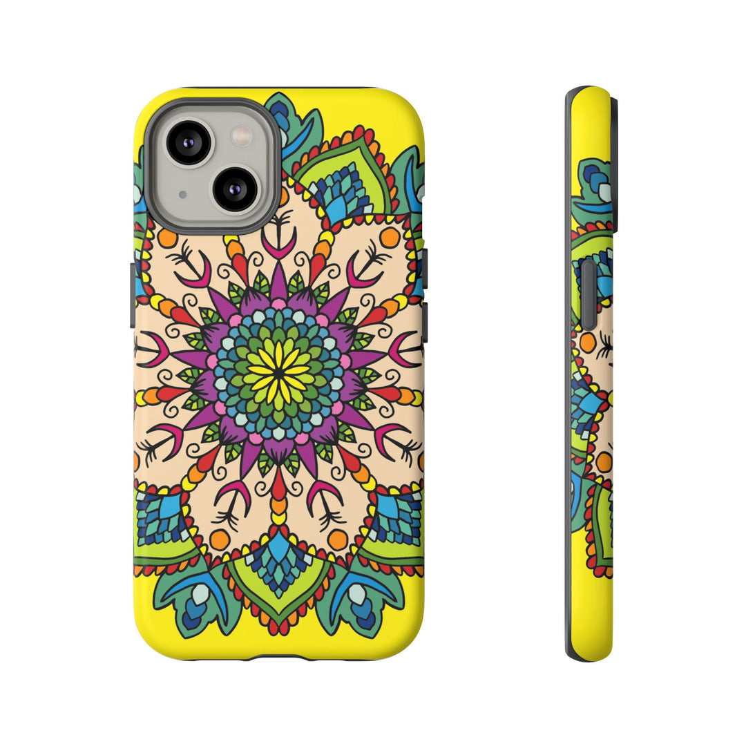 Intricate Floral Yellow Phone Case for Bold Protection and Style