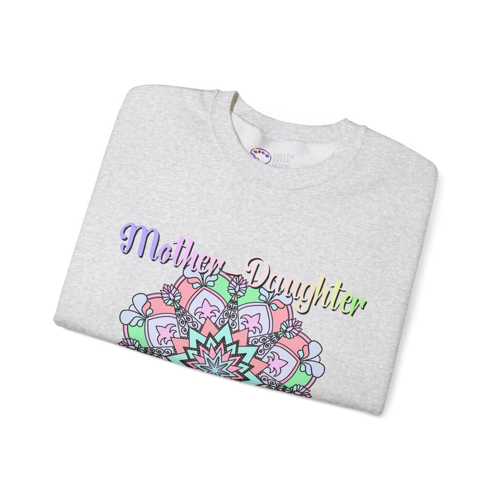 Felpa Girocollo Legame Madre-Figlia — Regalo di Famiglia Mandala Floreale