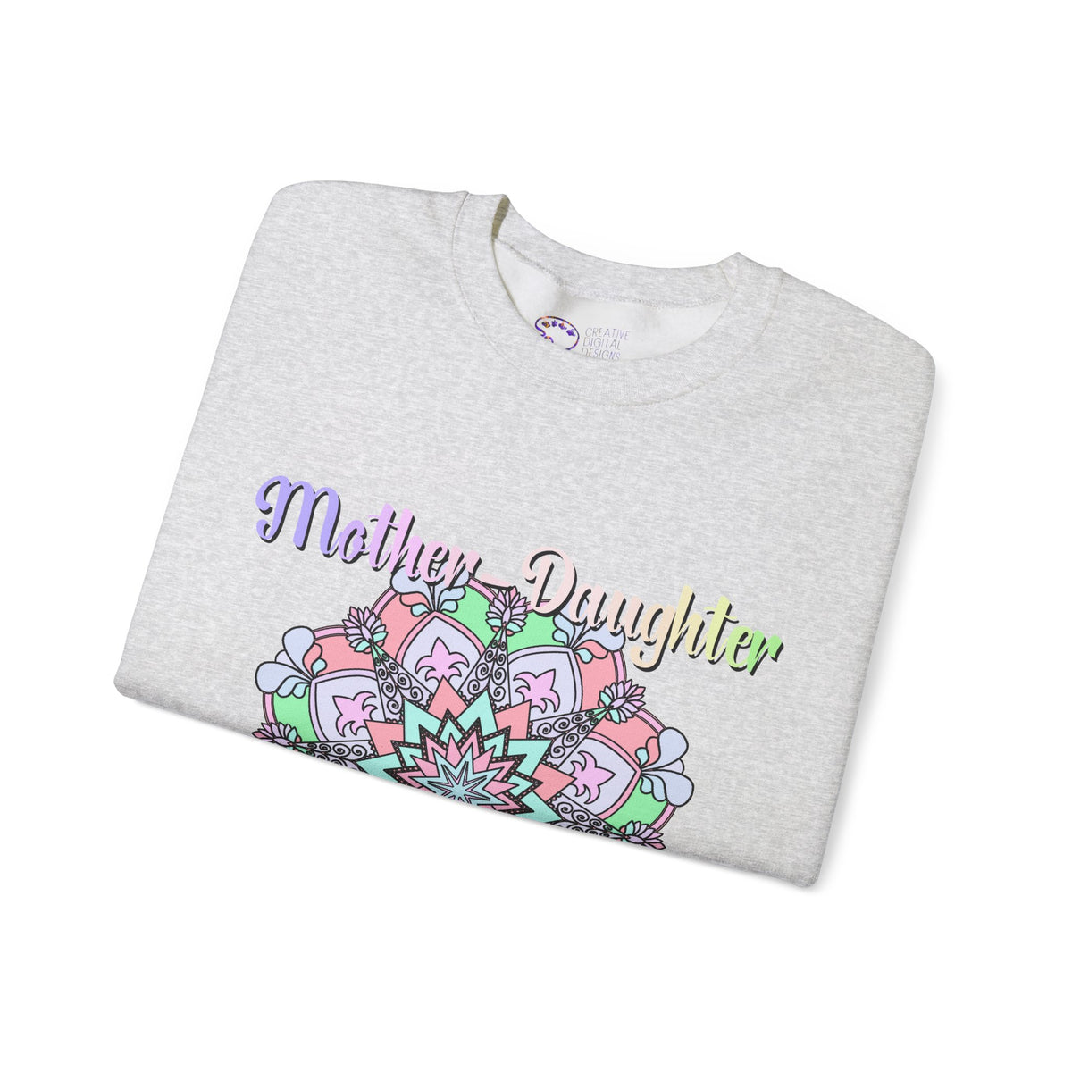 Felpa Girocollo Legame Madre-Figlia — Regalo di Famiglia Mandala Floreale