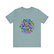 Colorful and intricate mandala design t-shirt, perfect for adding vibrancy to your wardrobe