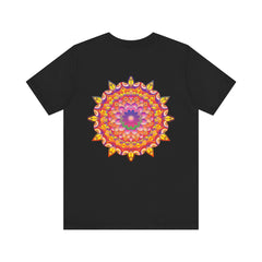 Vibrant Mandala T-Shirt featuring intricate spiritual design for peace and harmony