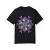 Unisex Mandala T-Shirt made of 100% Ring-Spun Cotton, featuring Hand-Drawn Mandala Art and Garment-Dyed for Extra Comfort