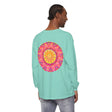 Colorful and intricate mandala design on a unisex long sleeve t-shirt