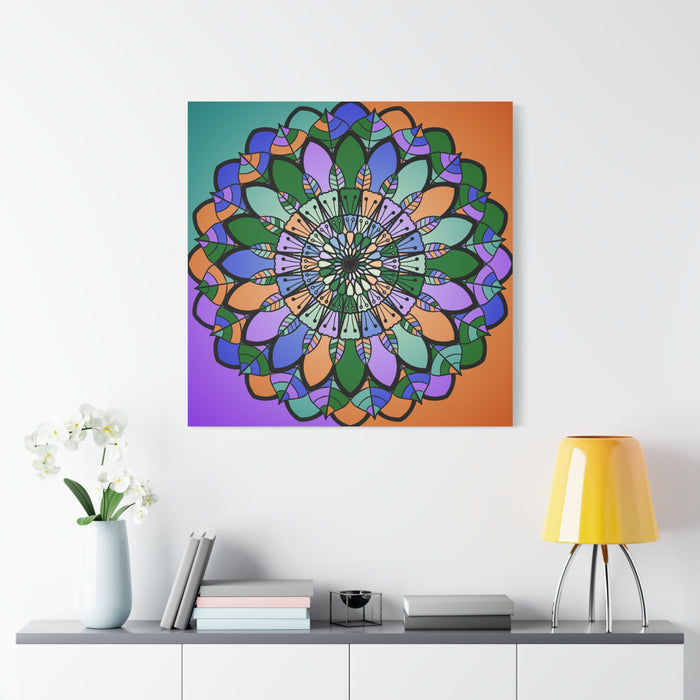 Floral Mandala Matte Canvas Wall Art