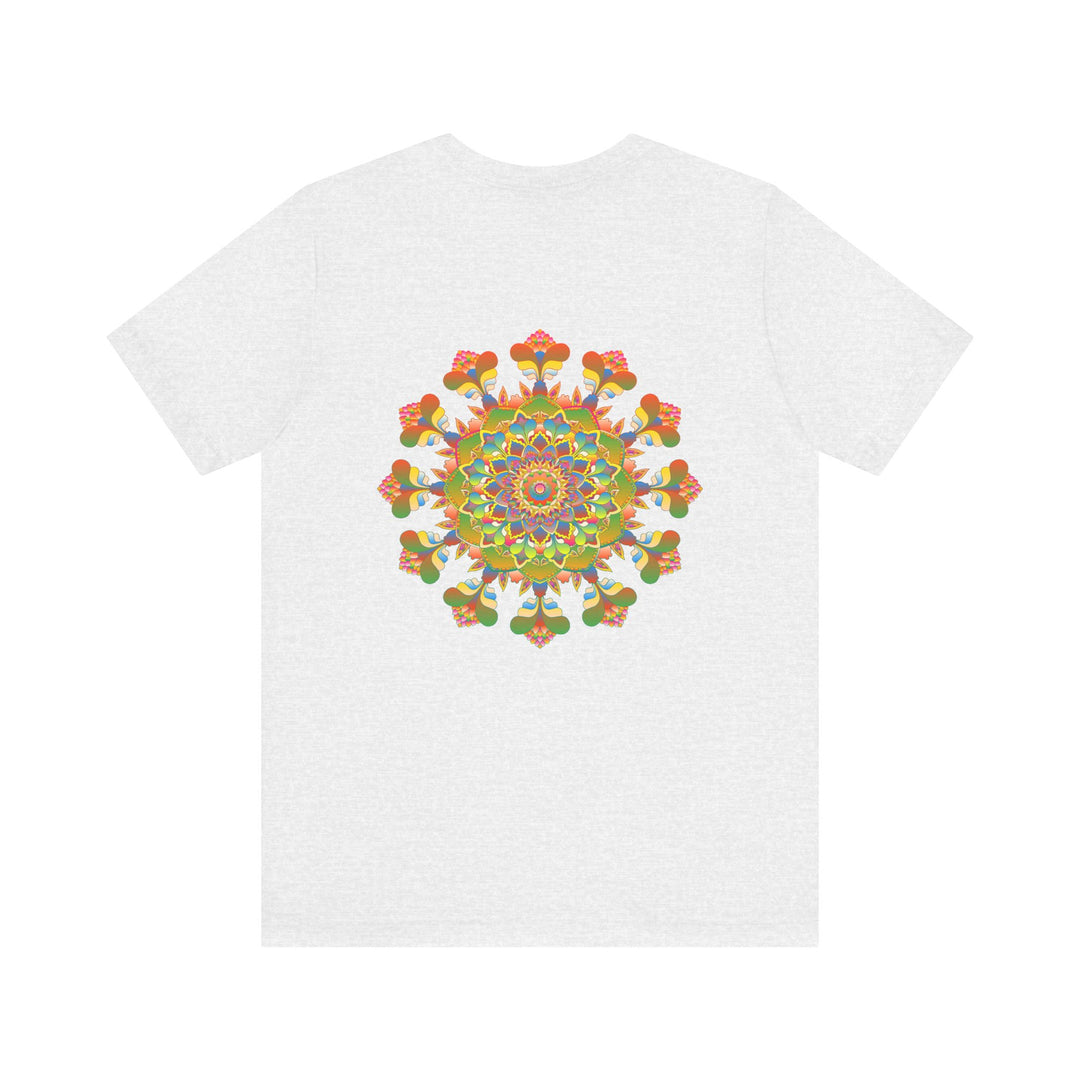 Close-up of Mandala Peace & Harmony T-Shirt's spiritual symbols