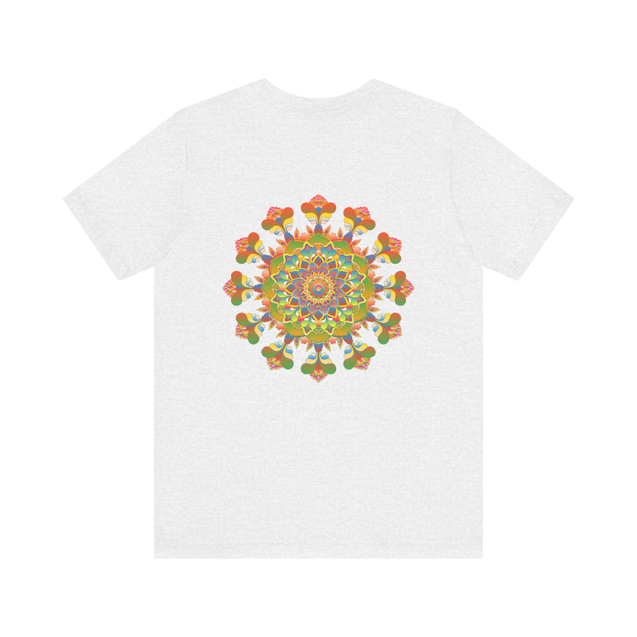 Close-up of Mandala Peace & Harmony T-Shirt's spiritual symbols