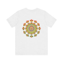 Close-up of Mandala Peace & Harmony T-Shirt's spiritual symbols