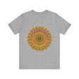 Vibrant Mandala Tee showcasing colorful and intricate spiritual art design