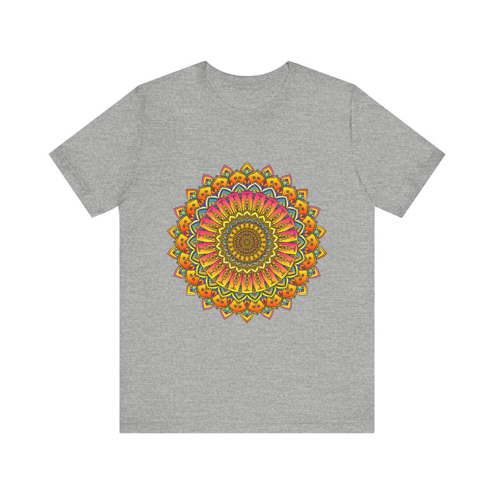 Vibrant Mandala Tee showcasing colorful and intricate spiritual art design