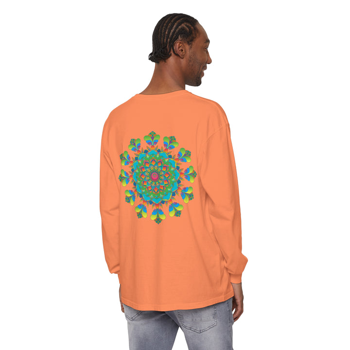 Vibrant and colorful Psychedelic Mandala Tie Dye Long Sleeve T-Shirt