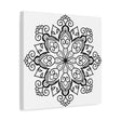 Handmade Mandala Art - Black & White Wall Art - Matte Canvas, Stretched, 125 - Intricate hand-drawn mandala design on high-quality canvas