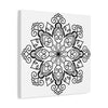 Handmade Mandala Art - Black & White Wall Art - Matte Canvas, Stretched, 125 - Intricate hand-drawn mandala design on high-quality canvas