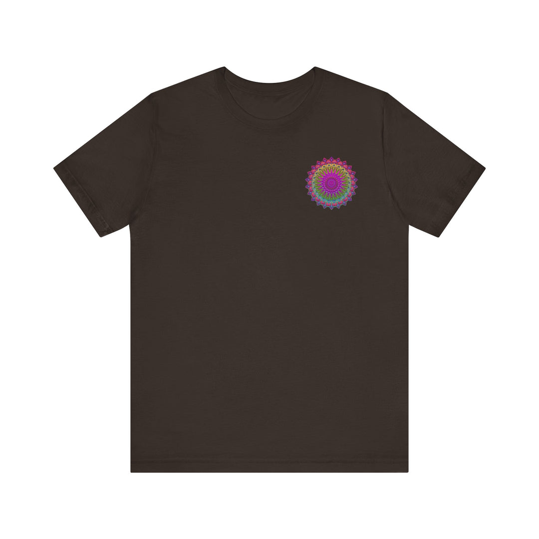 Comfortable tee in vibrant colors with a peace and harmony mandala