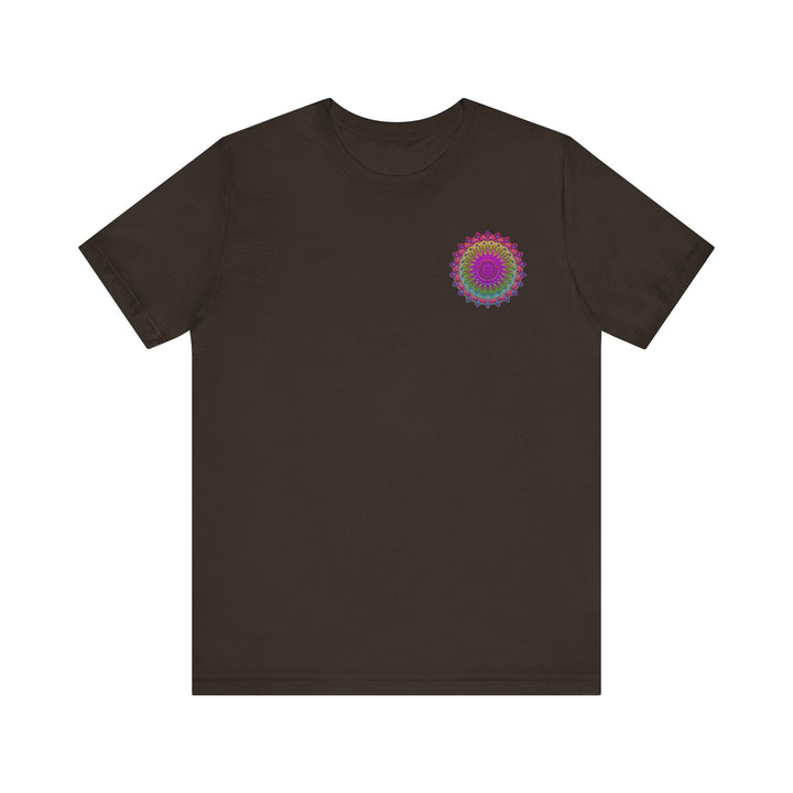 Comfortable tee in vibrant colors with a peace and harmony mandala