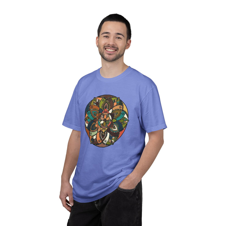 Mandala Earth Flora T-Shirt — Earthy Tones Geometric Art Tee
