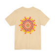 The Vibrant Mandala Tee in motion, capturing the fluidity and grace of spiritual awareness