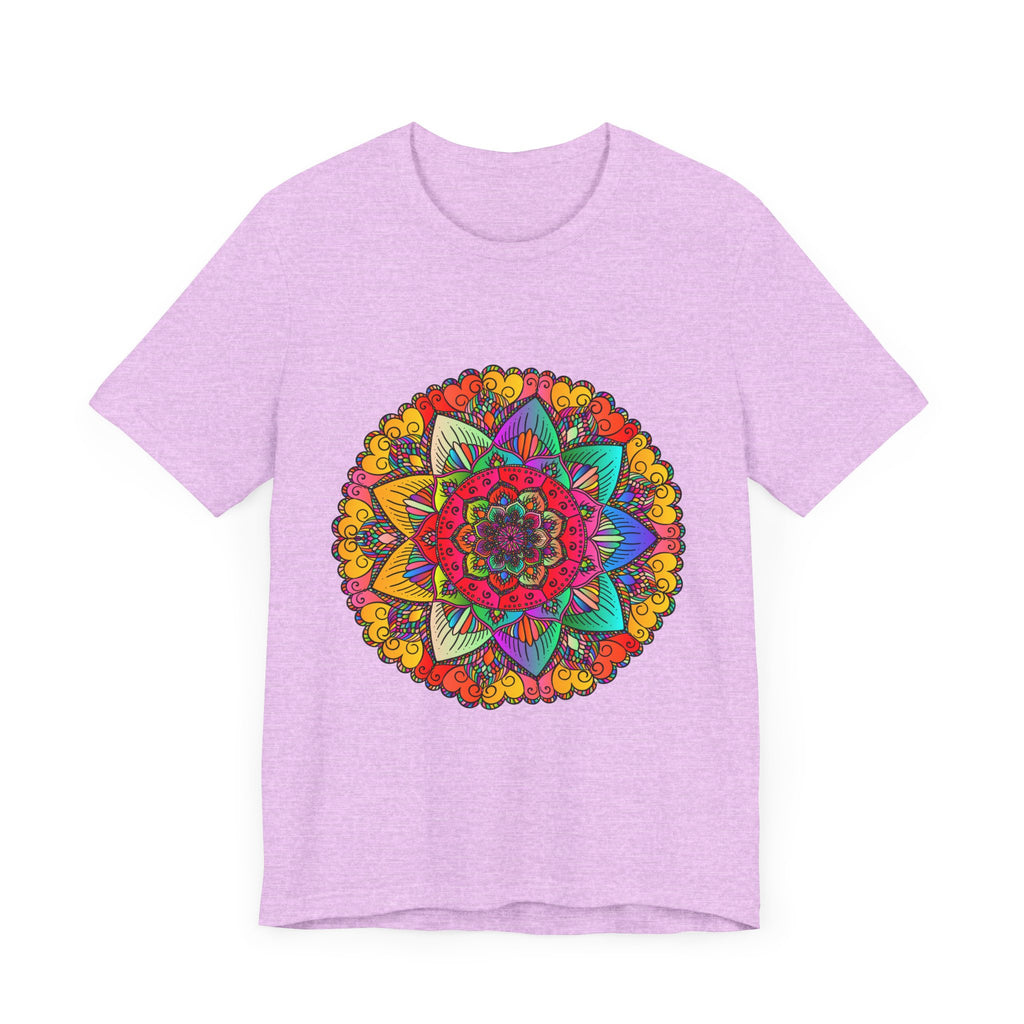 Colorful Mandala Tee with Intricate Flower of Life Design