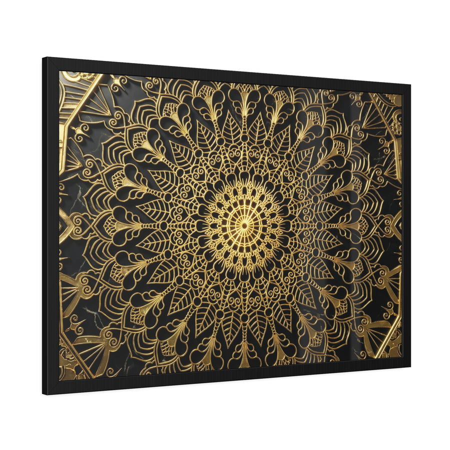 Majestic Stillness – Black & Gold Luxury Framed Poster