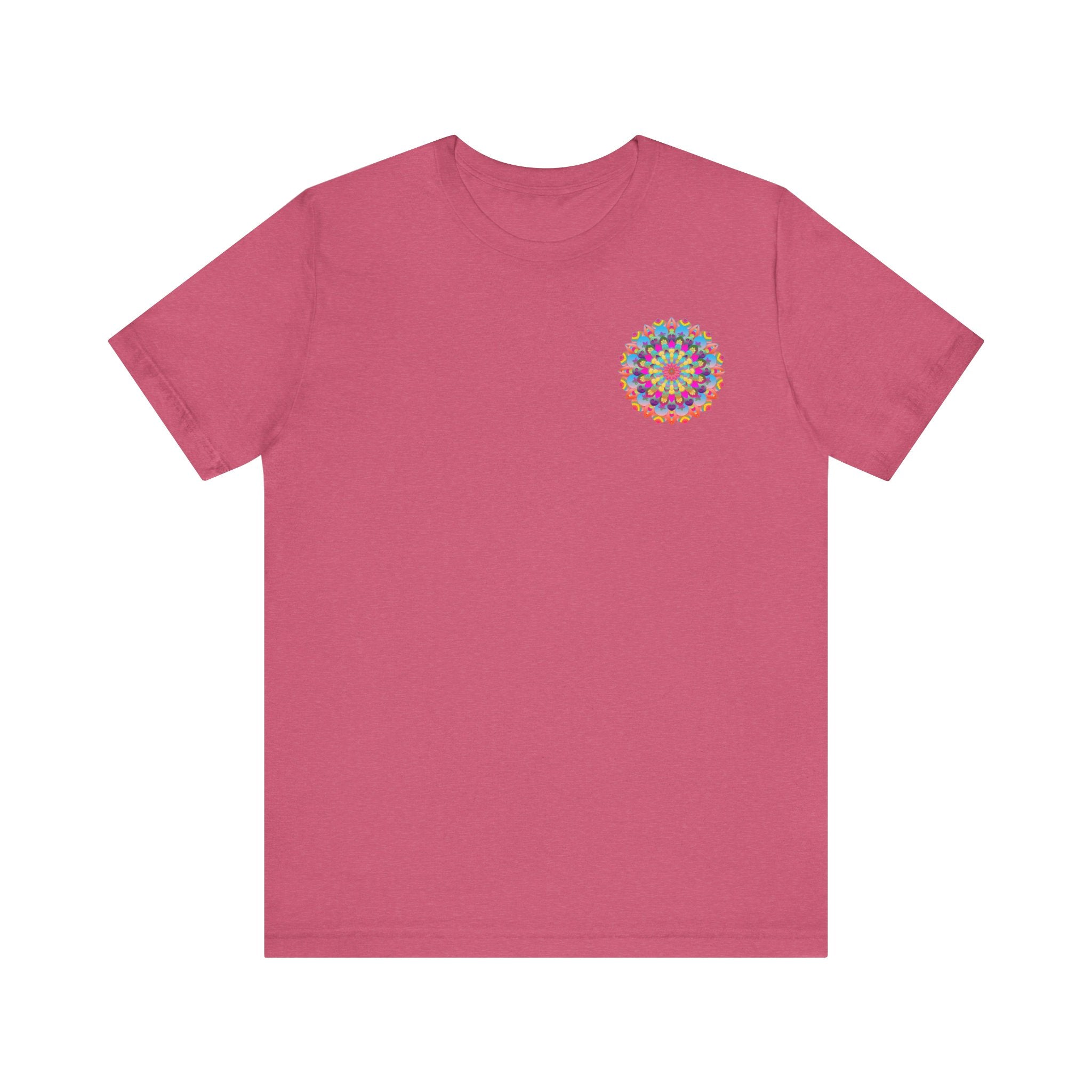 Colorful Mandala Tee with Symbols of Inner Peace and Spiritual Balance