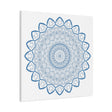 Handmade Mandala Art Steel Blue Matte Canvas Wall Art Stretched 125 Inch