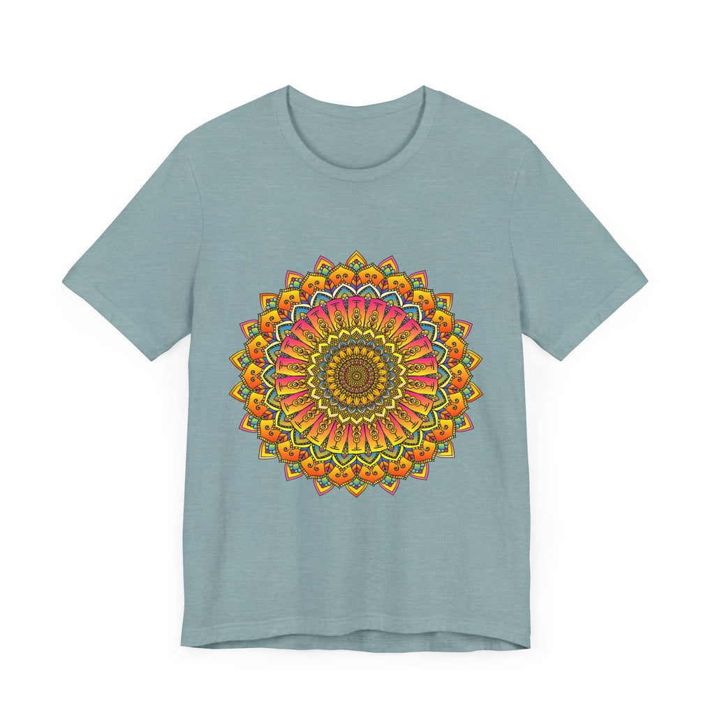 Vibrant Mandala Tee featuring colorful and intricate spiritual art design
