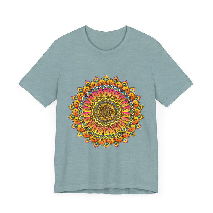 Vibrant Mandala Tee featuring colorful and intricate spiritual art design