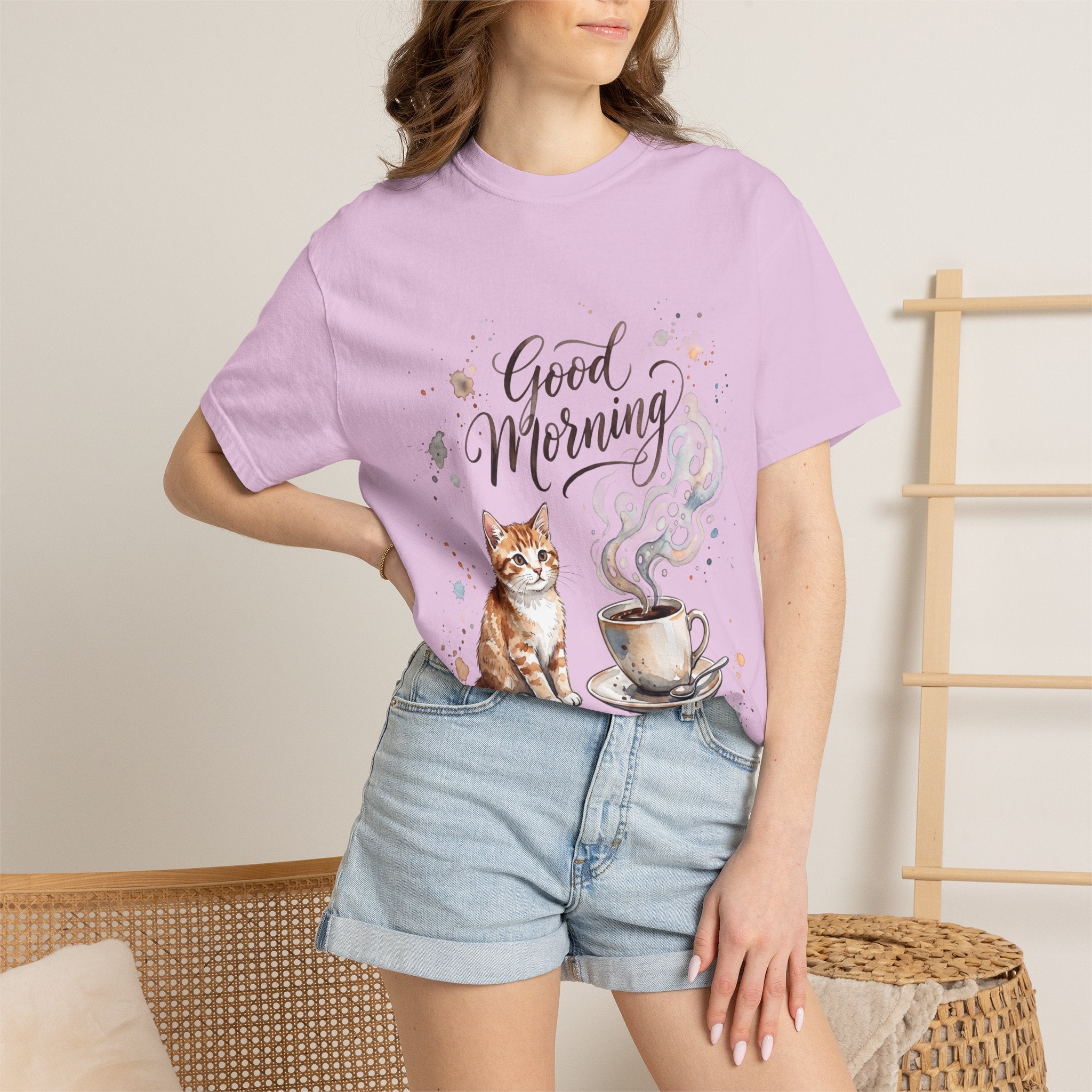 Good Morning Cat Coffee T-Shirt