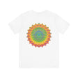 A colorful and intricate mandala design adorns this Vibrant Mandala Tee, symbolizing spiritual peace and harmony for a unique and artistic style