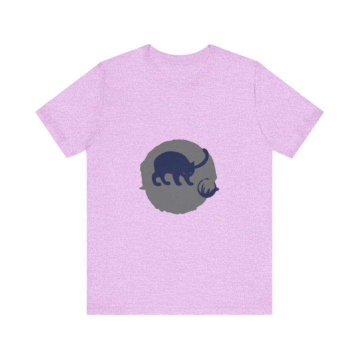 Black Cat Mystery T-Shirt - Playful Silhouette with Intriguing Shadows and Mysterious Aura