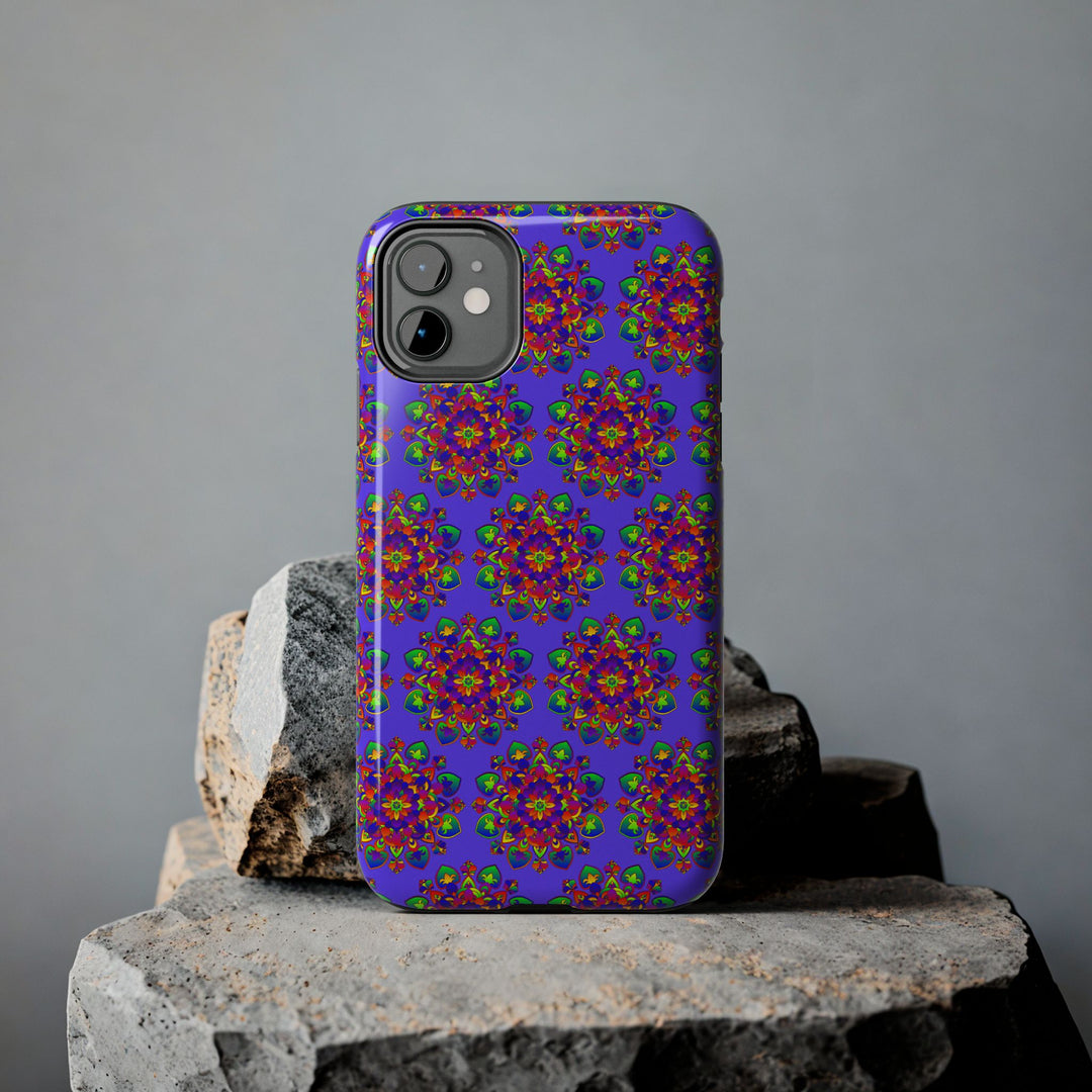 Tiled Hand Drawn Mandala Rainbow Phone Case - Standard alt text 38