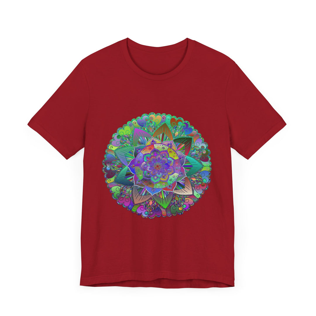 Vibrant Mandala Tee featuring a colorful and psychedelic design, perfect for adding a pop of color to your wardrobe