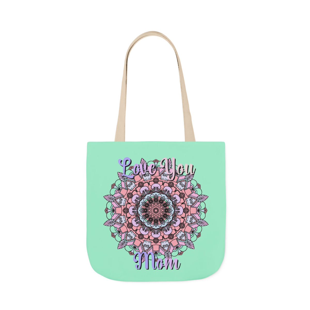 Mandala 'Love You Mom' Canvas Tote — Floral Mother's Day Gift Bag