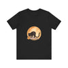 Black Cat & Moon Halloween T-Shirt with Jack-o-Lantern