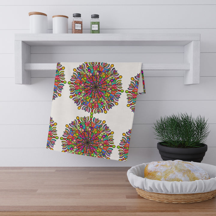 Intricate Mandala Design Cotton Tea Towels for Lively Kitchens