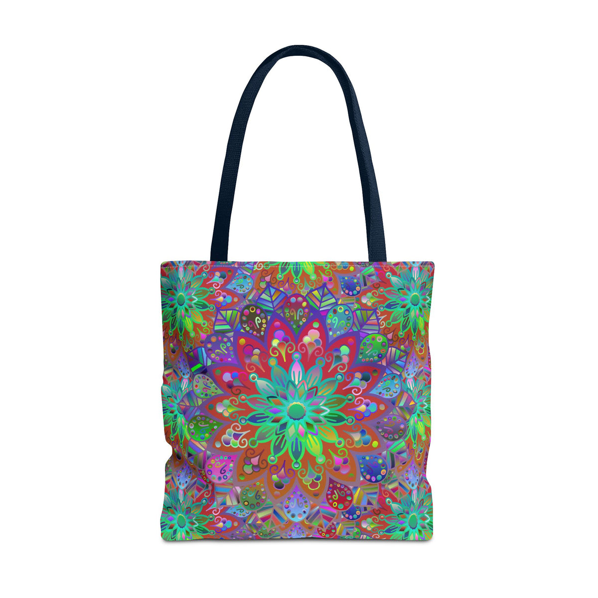 Psychedelic Mandala Tote Bag — Colorful Boho All-Over Print Tote