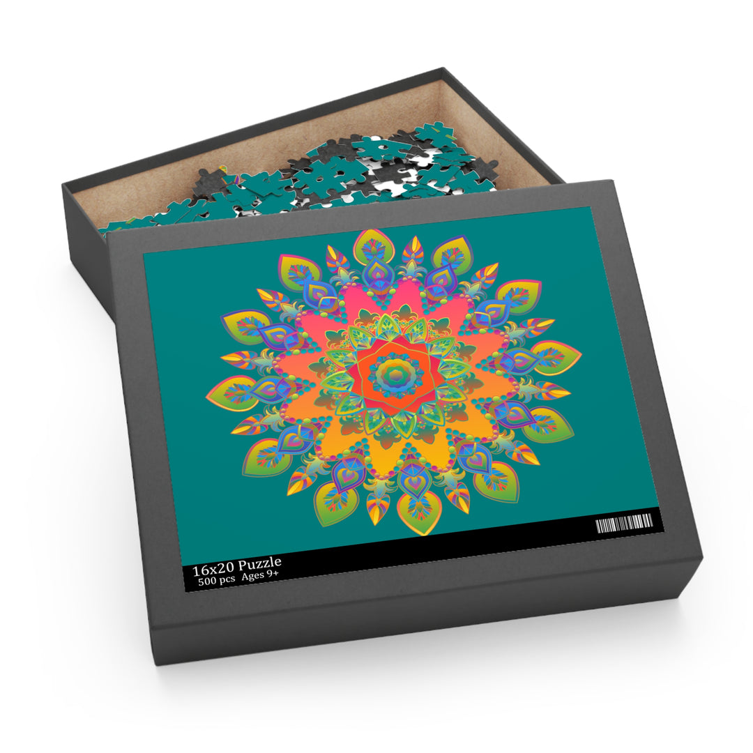 Jigsaw puzzle featuring a stunning and vibrant mandala design