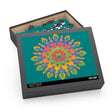 Jigsaw puzzle featuring a stunning and vibrant mandala design