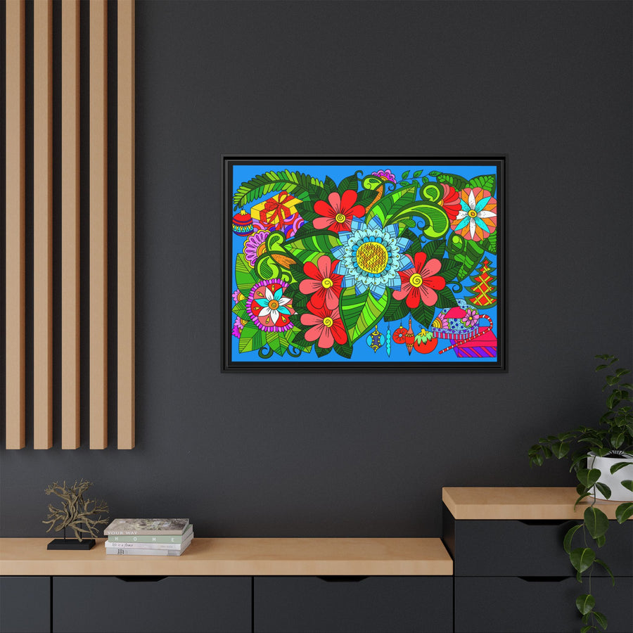 Poster orizzontale con disegno mandala fatto a mano - Flower Doodle